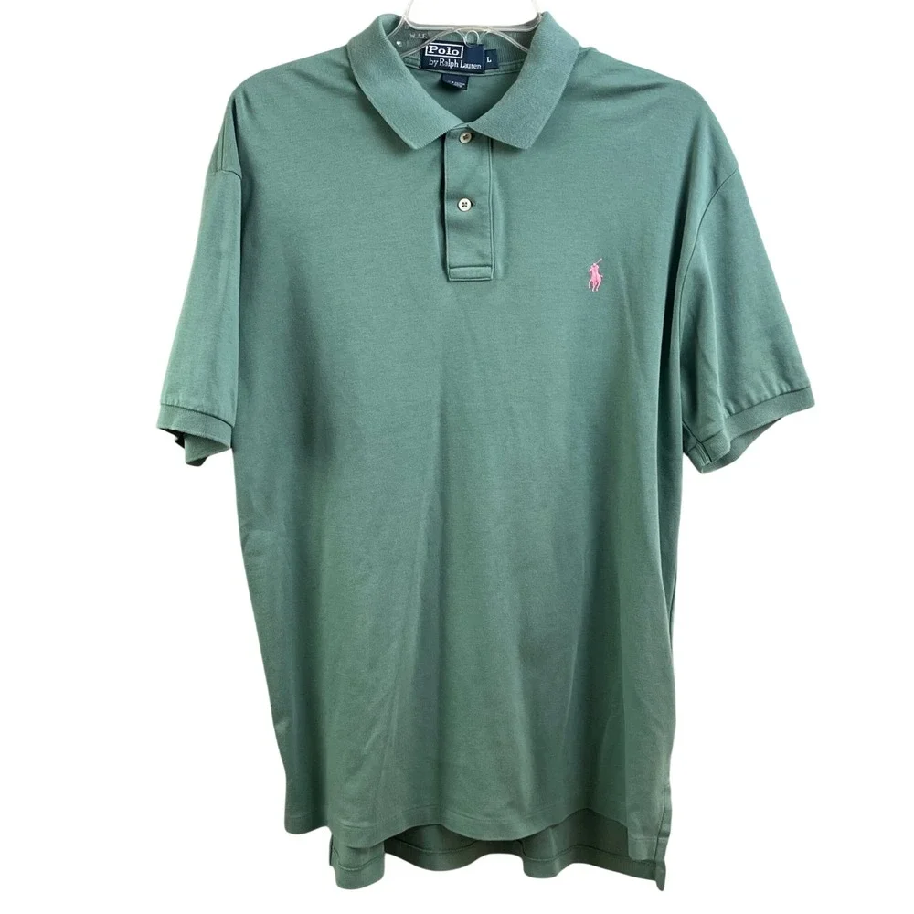 2 Polo By‎ Ralph Lauren Green & Purple Polo Golf Shirts Pink Red Pony Size Large